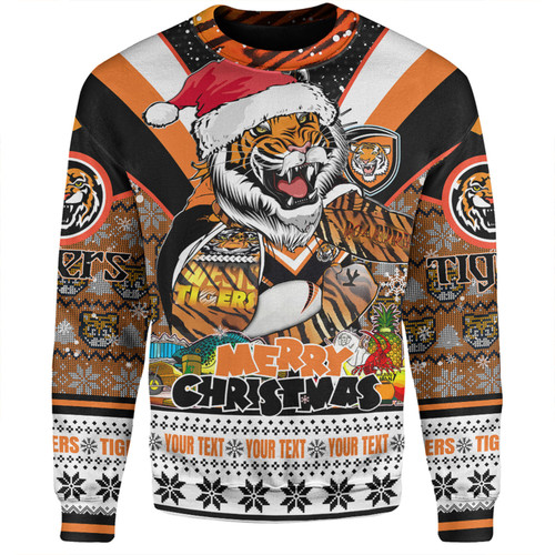 Wests Tigers Christmas Custom Sweatshirt - Tigers Santa Aussie Big Things Sweatshirt Wests Tigers Christmas Custom Sweatshirt - Tigers Santa Aussie Big Things Sweatshirt