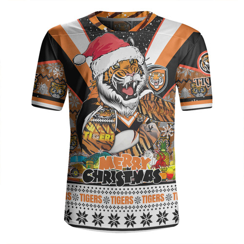 Wests Tigers Christmas Custom Rugby Jersey - Tigers Santa Aussie Big Things Rugby Jersey