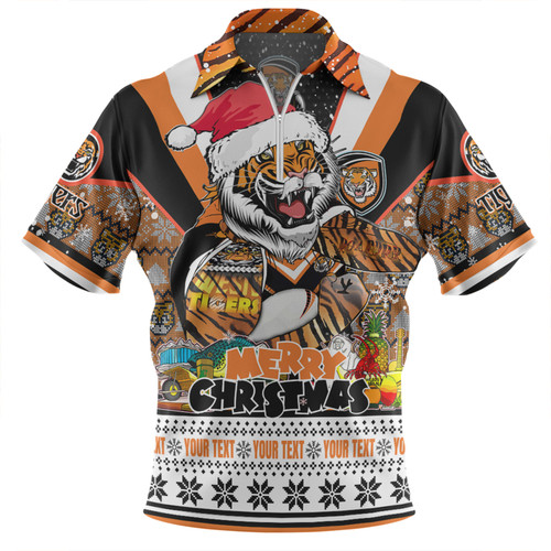 Wests Tigers Christmas Custom Zip Polo Shirt - Tigers Santa Aussie Big Things Zip Polo Shirt Wests Tigers Christmas Custom Zip Polo Shirt - Tigers Santa Aussie Big Things Zip Polo Shirt