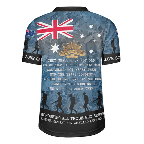 Australia Anzac Day Rugby Jersey - Australia and New Zealand Warriors All gave some Some Gave All Blue Rugby Jersey