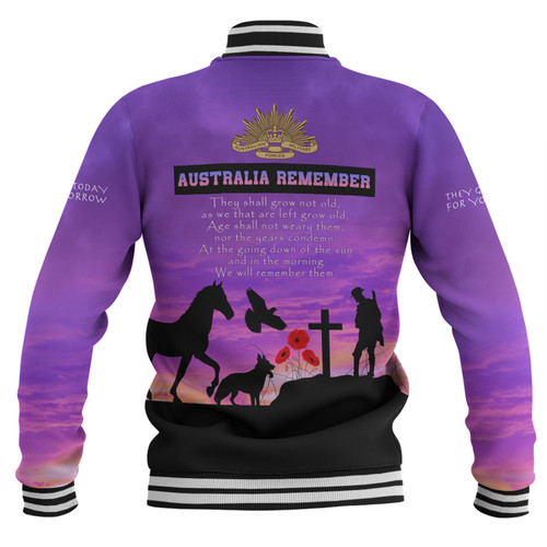 Australia Anzac Day Baseball Shirt - In remembrance of all those who served on foot paw hoof and wing Baseball Shirt Australia Anzac Day Baseball Shirt - In remembrance of all those who served on foot paw hoof and wing Baseball Shirt