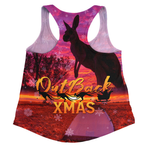 Australia Christmas Kangaroo Camping Women Racerback Singlet - Aussie Outback Merry Christmas Women Racerback Singlet Australia Christmas Kangaroo Camping Women Racerback Singlet - Aussie Outback Merry Christmas Women Racerback Singlet