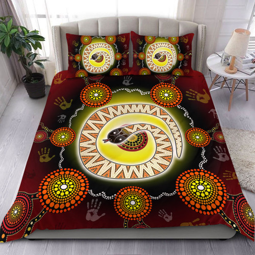 Australia Aboriginal Bedding Set - The Rainbow Serpent Dreaming Spirit Art Bedding Set