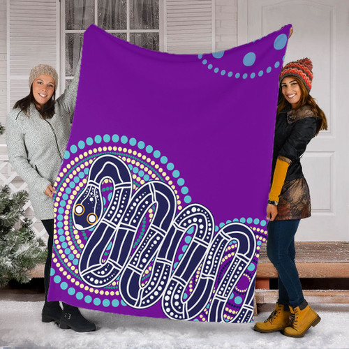 Australia Aboriginal Blanket - Purple Rainbow Serpent Dreaming Inspired Blanket Australia Aboriginal Blanket - Purple Rainbow Serpent Dreaming Inspired Blanket