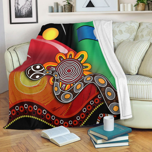 Australia Aboriginal Blanket - The Rainbow Serpent Dreamtime Give Shape To The Earth Blanket Australia Aboriginal Blanket - The Rainbow Serpent Dreamtime Give Shape To The Earth Blanket
