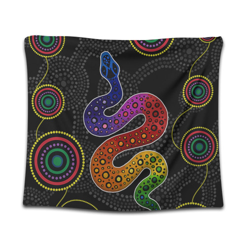 Australia Aboriginal Tapestry - Indigenous Dreaming Rainbow Serpent Inspired Tapestry Australia Aboriginal Tapestry - Indigenous Dreaming Rainbow Serpent Inspired Tapestry