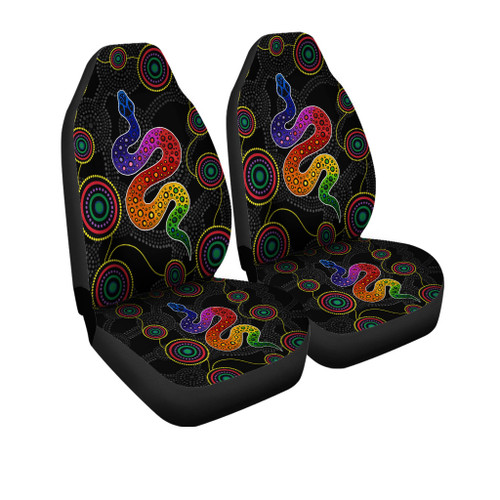 Australia Aboriginal Car Seat Cover - Indigenous Dreaming Rainbow Serpent Inspired Car Seat Cover Australia Aboriginal Car Seat Cover - Indigenous Dreaming Rainbow Serpent Inspired Car Seat Cover