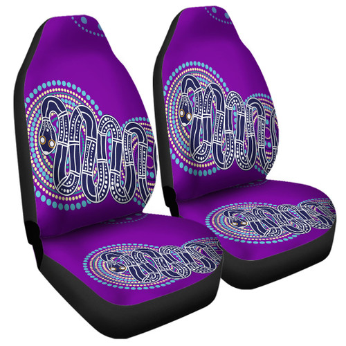 Australia Aboriginal Car Seat Cover - Purple Rainbow Serpent Dreaming Inspired Car Seat Cover Australia Aboriginal Car Seat Cover - Purple Rainbow Serpent Dreaming Inspired Car Seat Cover