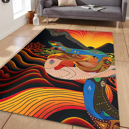 Australia Aboriginal Area Rug - Rainbow Serpent In Aboriginal Dreaming Art Inspired Area Rug Australia Aboriginal Area Rug - Rainbow Serpent In Aboriginal Dreaming Art Inspired Area Rug