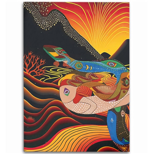 Australia Aboriginal Area Rug - Rainbow Serpent In Aboriginal Dreaming Art Inspired Area Rug Australia Aboriginal Area Rug - Rainbow Serpent In Aboriginal Dreaming Art Inspired Area Rug