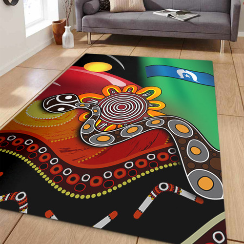Australia Aboriginal Area Rug - The Rainbow Serpent Dreamtime Give Shape To The Earth Area Rug Australia Aboriginal Area Rug - The Rainbow Serpent Dreamtime Give Shape To The Earth Area Rug