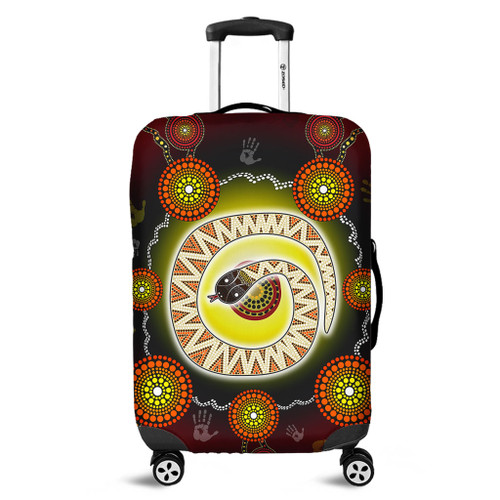 Australia Aboriginal Luggage Cover - The Rainbow Serpent Dreaming Spirit Art Luggage Cover Australia Aboriginal Luggage Cover - The Rainbow Serpent Dreaming Spirit Art Luggage Cover