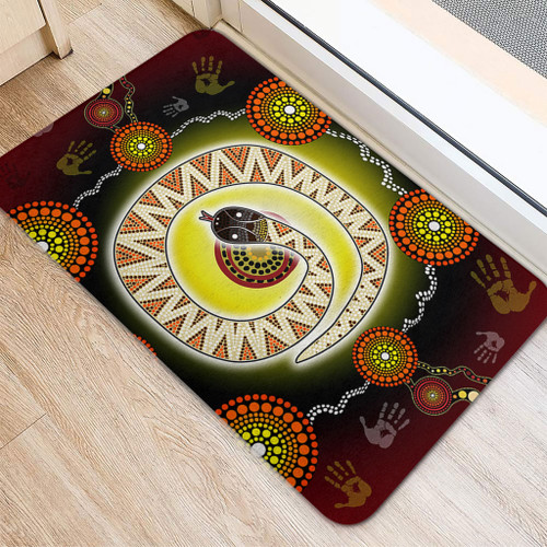 Australia Aboriginal Doormat - The Rainbow Serpent Dreaming Spirit Art Doormat Australia Aboriginal Doormat - The Rainbow Serpent Dreaming Spirit Art Doormat