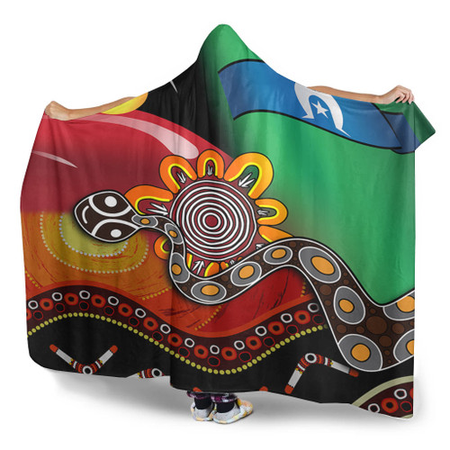 Australia Aboriginal Hooded Blanket - The Rainbow Serpent Dreamtime Give Shape To The Earth Hooded Blanket Australia Aboriginal Hooded Blanket - The Rainbow Serpent Dreamtime Give Shape To The Earth Hooded Blanket