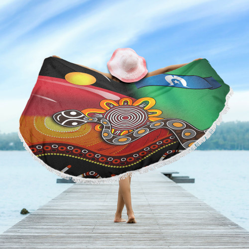 Australia Aboriginal Beach Blanket - The Rainbow Serpent Dreamtime Give Shape To The Earth Beach Blanket Australia Aboriginal Beach Blanket - The Rainbow Serpent Dreamtime Give Shape To The Earth Beach Blanket