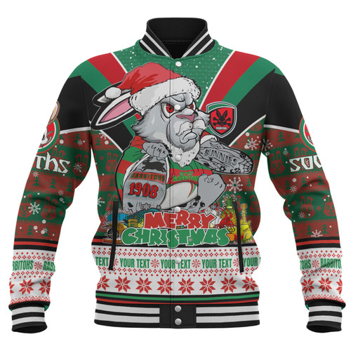 South Sydney Rabbitohs Custom Baseball Jacket - South Sydney Rabbitohs Santa Aussie Big Things Baseball Jacket South Sydney Rabbitohs Custom Baseball Jacket - South Sydney Rabbitohs Santa Aussie Big Things Baseball Jacket