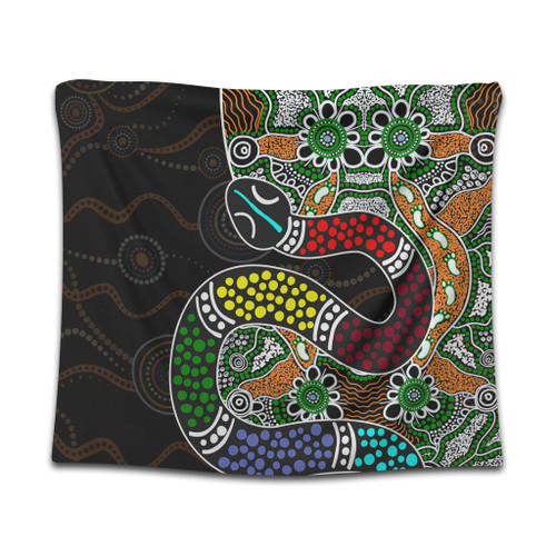 Australia Rainbow Serpent Aboriginal Tapestry - Dreamtime Rainbow Serpent Contemporary Tapestry Australia Rainbow Serpent Aboriginal Tapestry - Dreamtime Rainbow Serpent Contemporary Tapestry