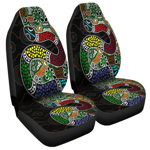 Australia Rainbow Serpent Aboriginal Car Seat Cover - Dreamtime Rainbow Serpent Contemporary Car Seat Cover Australia Rainbow Serpent Aboriginal Car Seat Cover - Dreamtime Rainbow Serpent Contemporary Car Seat Cover