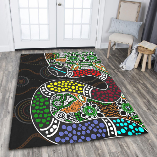 Australia Rainbow Serpent Aboriginal Area Rug - Dreamtime Rainbow Serpent Contemporary Area Rug Australia Rainbow Serpent Aboriginal Area Rug - Dreamtime Rainbow Serpent Contemporary Area Rug