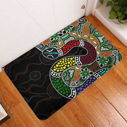 Australia Rainbow Serpent Aboriginal Doormat - Dreamtime Rainbow Serpent Contemporary Doormat Australia Rainbow Serpent Aboriginal Doormat - Dreamtime Rainbow Serpent Contemporary Doormat