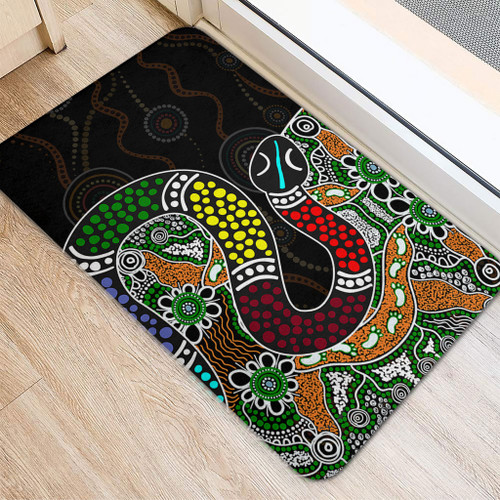 Australia Rainbow Serpent Aboriginal Doormat - Dreamtime Rainbow Serpent Contemporary Doormat Australia Rainbow Serpent Aboriginal Doormat - Dreamtime Rainbow Serpent Contemporary Doormat