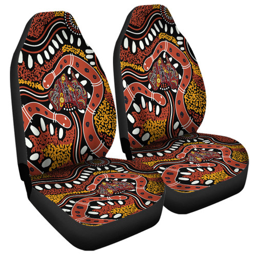 Australia Rainbow Serpent Aboriginal Car Seat Cover - Aboriginal Dot Art Snake Artwork Car Seat Cover Australia Rainbow Serpent Aboriginal Car Seat Cover - Aboriginal Dot Art Snake Artwork Car Seat Cover