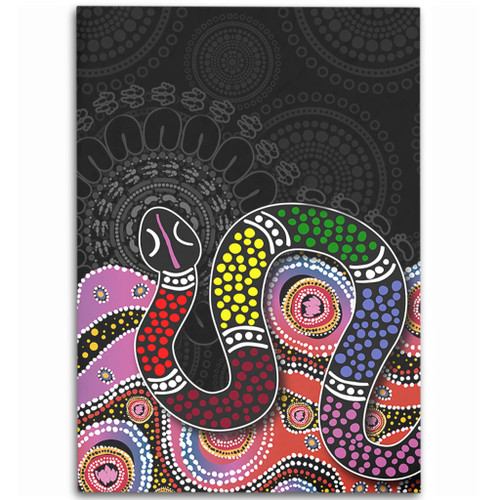 Australia Rainbow Serpent Aboriginal Area Rug - Dreamtime Rainbow Serpent Featuring Dot Style Area Rug Australia Rainbow Serpent Aboriginal Area Rug - Dreamtime Rainbow Serpent Featuring Dot Style Area Rug