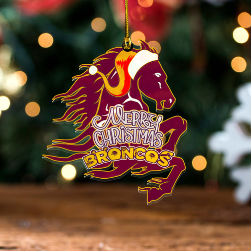 Brisbane Broncos Christmas Acrylic And Wooden Ornament - Indigenous Super Broncos Ornament