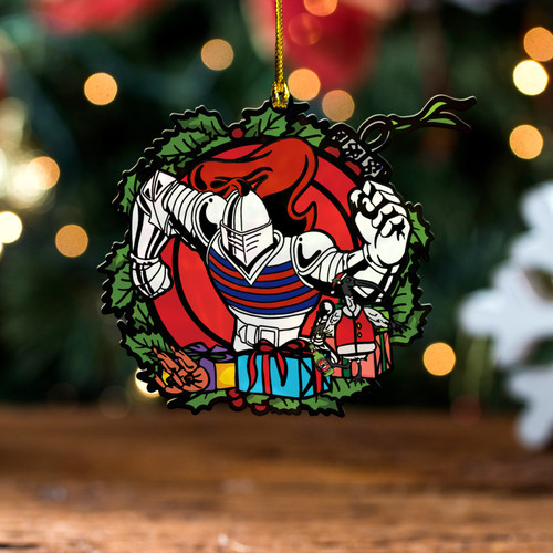 Newcastle Knights Christmas Acrylic And Wooden Ornament - Merry Christmas Our Beloved Team