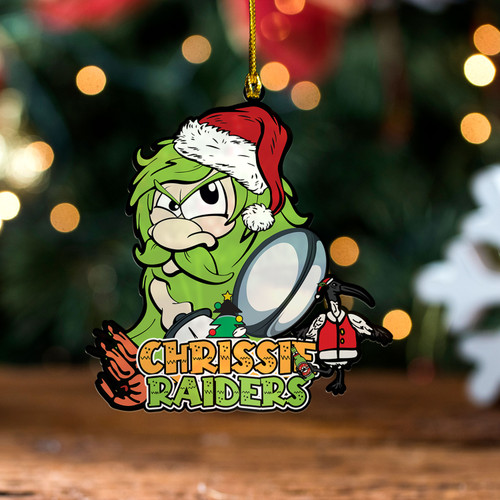 Canberra Raiders Christmas Acrylic And Wooden Ornament - Merry Chrissie Raiders Ornament