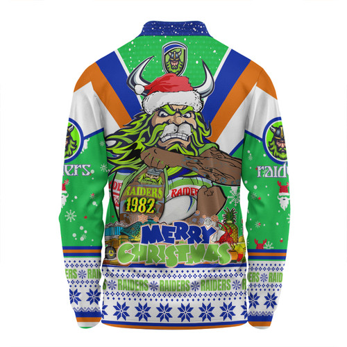 Canberra Raiders Christmas Custom Long Sleeve Polo Shirt - Canberra Viking Santa Aussie Big Things Long Sleeve Polo Shirt Canberra Raiders Christmas Custom Long Sleeve Polo Shirt - Canberra Viking Santa Aussie Big Things Long Sleeve Polo Shirt