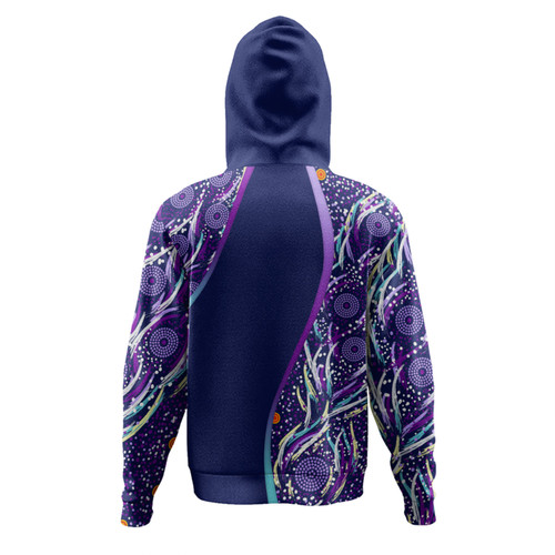 Australia Aboriginal Custom Hoodie - Purple Dot Dreamtime Hoodie Australia Aboriginal Custom Hoodie - Purple Dot Dreamtime Hoodie
