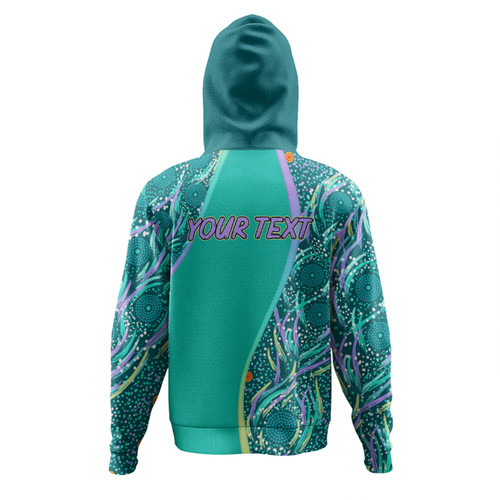 Australia Aboriginal Custom Hoodie - Turquoise Dot Dreamtime Hoodie Australia Aboriginal Custom Hoodie - Turquoise Dot Dreamtime Hoodie