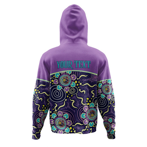 Australia Aboriginal Custom Hoodie - Purple Painting With Aboriginal Inspired Dot Hoodie