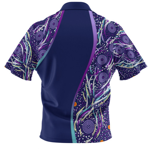 Australia Aboriginal Custom Polo Shirt - Purple Dot Dreamtime Polo Shirt Australia Aboriginal Custom Polo Shirt - Purple Dot Dreamtime Polo Shirt