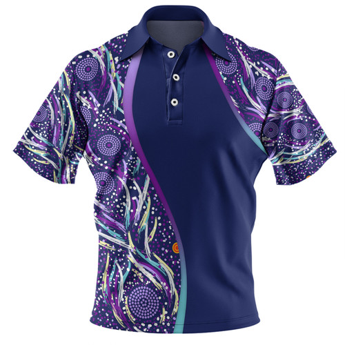 Australia Aboriginal Custom Polo Shirt - Purple Dot Dreamtime Polo Shirt