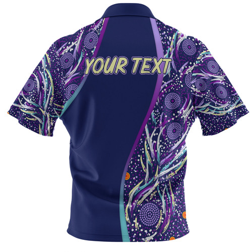 Australia Aboriginal Custom Polo Shirt - Purple Dot Dreamtime Polo Shirt Australia Aboriginal Custom Polo Shirt - Purple Dot Dreamtime Polo Shirt