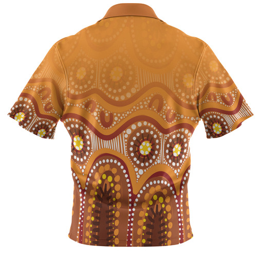 Australia Aboriginal Custom Polo Shirt - Brown Aboriginal Dot Polo Shirt Australia Aboriginal Custom Polo Shirt - Brown Aboriginal Dot Polo Shirt