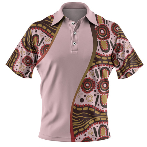 Australia Aboriginal Custom Polo Shirt - Aboriginal Inspired With Pink Background Polo Shirt