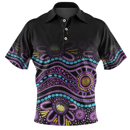 Australia Aboriginal Custom Polo Shirt - Purple Dot In Aboriginal Style Polo Shirt