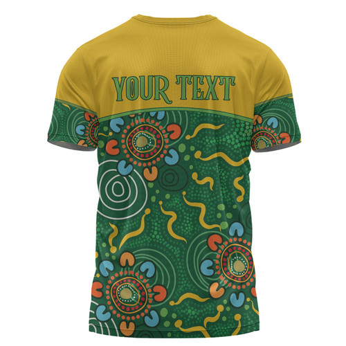 Australia Aboriginal Custom T-shirt - Green Painting With Aboriginal Inspired Dot T-shirt Australia Aboriginal Custom T-shirt - Green Painting With Aboriginal Inspired Dot T-shirt