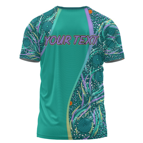 Australia Aboriginal Custom T-shirt - Turquoise Dot Dreamtime T-shirt