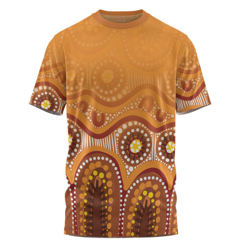 Australia Aboriginal Custom T-shirt - Brown Aboriginal Dot T-shirt