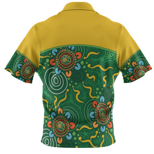 Australia Aboriginal Custom Hawaiian Shirt - Green Painting With Aboriginal Inspired Dot Hawaiian Shirt Australia Aboriginal Custom Hawaiian Shirt - Green Painting With Aboriginal Inspired Dot Hawaiian Shirt