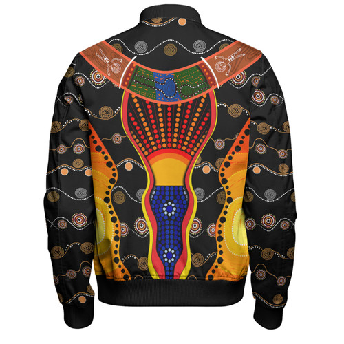 Australia Aboriginal Custom Bomber Jacket - Indigenous Dot With Boomerang Inspired Bomber Jacket Australia Aboriginal Custom Bomber Jacket - Indigenous Dot With Boomerang Inspired Bomber Jacket