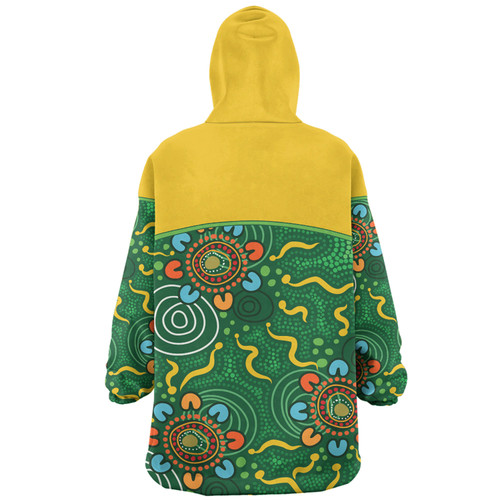 Australia Aboriginal Custom Snug Hoodie - Green Painting With Aboriginal Inspired Dot Snug Hoodie Australia Aboriginal Custom Snug Hoodie - Green Painting With Aboriginal Inspired Dot Snug Hoodie