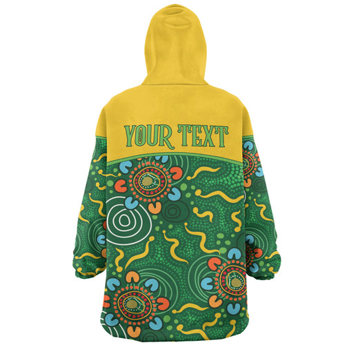 Australia Aboriginal Custom Snug Hoodie - Green Painting With Aboriginal Inspired Dot Snug Hoodie Australia Aboriginal Custom Snug Hoodie - Green Painting With Aboriginal Inspired Dot Snug Hoodie