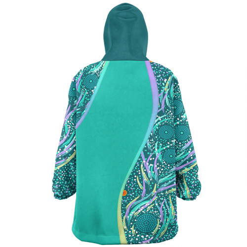 Australia Aboriginal Custom Snug Hoodie - Turquoise Dot Dreamtime Snug Hoodie Australia Aboriginal Custom Snug Hoodie - Turquoise Dot Dreamtime Snug Hoodie