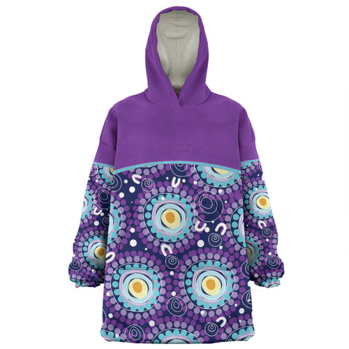 Australia Aboriginal Custom Snug Hoodie - Purple Abstract Seamless Pattern With Aboriginal Inspired Snug Hoodie
