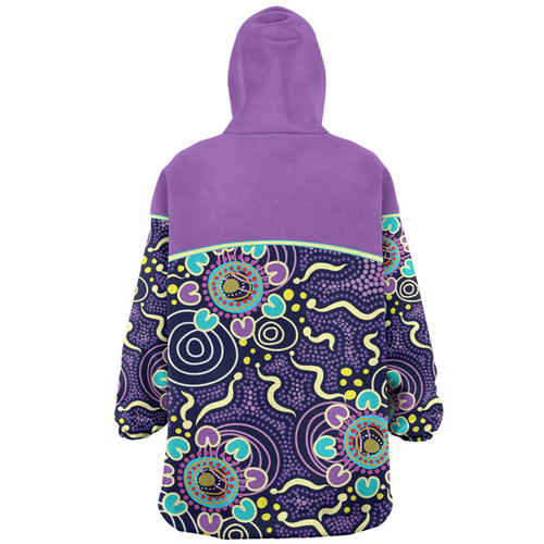 Australia Aboriginal Custom Snug Hoodie - Purple Painting With Aboriginal Inspired Dot Snug Hoodie Australia Aboriginal Custom Snug Hoodie - Purple Painting With Aboriginal Inspired Dot Snug Hoodie